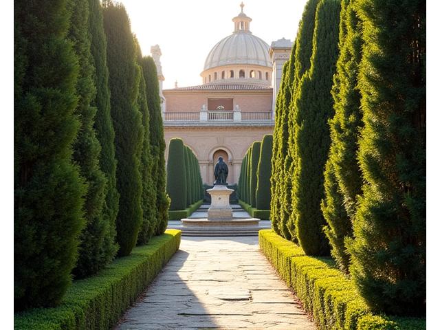 Giardino all'italiana restaurato con elementi moderni