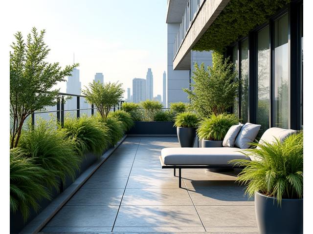 Terrazza urbana con sistema di irrigazione smart integrato