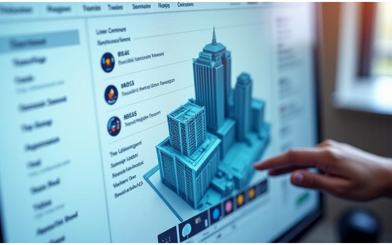 Interfaccia di una piattaforma cloud di project management architettonico