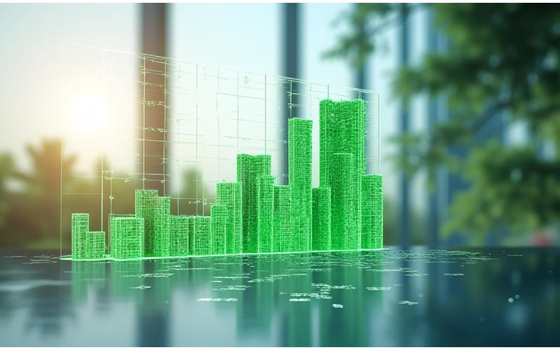 Grafici di analisi LCA con dati di performance ambientale