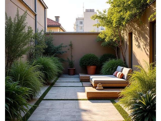 Confronto prima e dopo di un giardino terrazzato a Roma