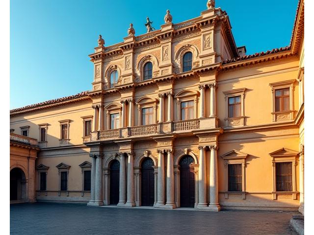 Facciata restaurata di un palazzo rinascimentale a Roma, con affreschi riportati alla luce.