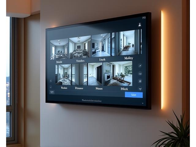 Schermata di controllo di un sistema di videosorveglianza smart con diverse telecamere, con un'interfaccia pulita e moderna.